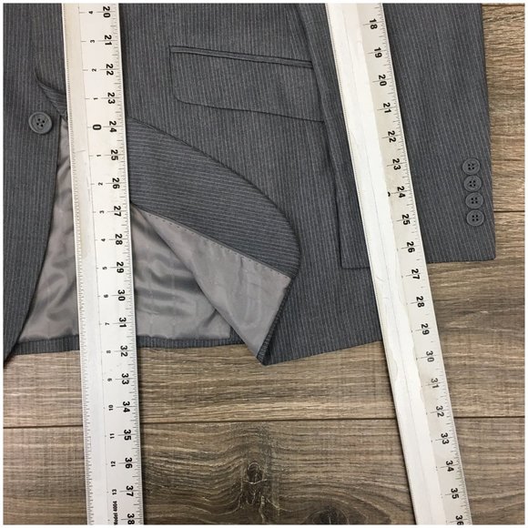 Combatant Mens Suit 2 Piece Set Size 42L Slim Jacket‎ Blazer Pants Wool 2 Button - Picture 13 of 16